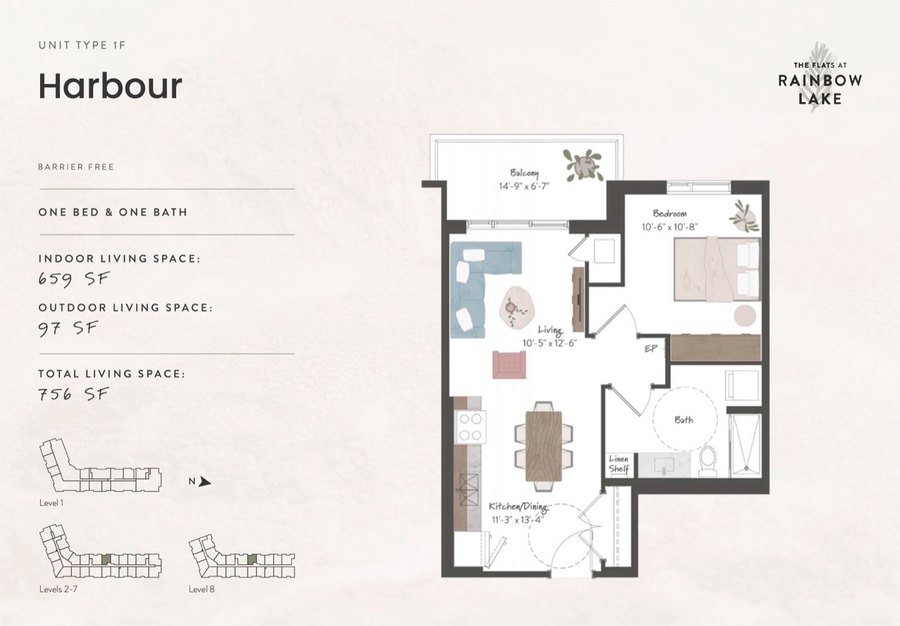 The Harbour new home model plan at the The Flats at Rainbow Lake by HIP Developments in Kitchener
