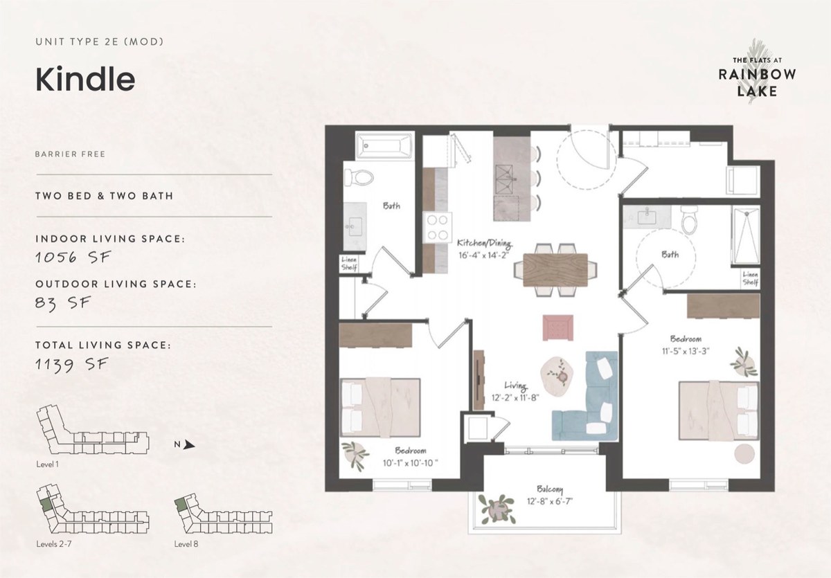 Kindle floor plan at The Flats at Rainbow Lake by HIP Developments in Kitchener, Ontario