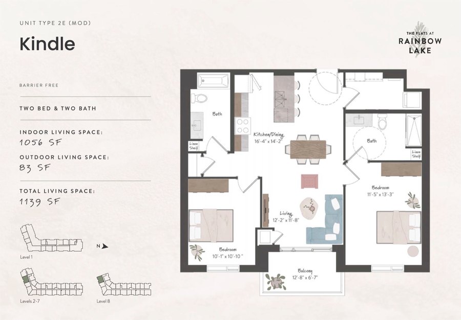 The Kindle new home model plan at the The Flats at Rainbow Lake by HIP Developments in Kitchener