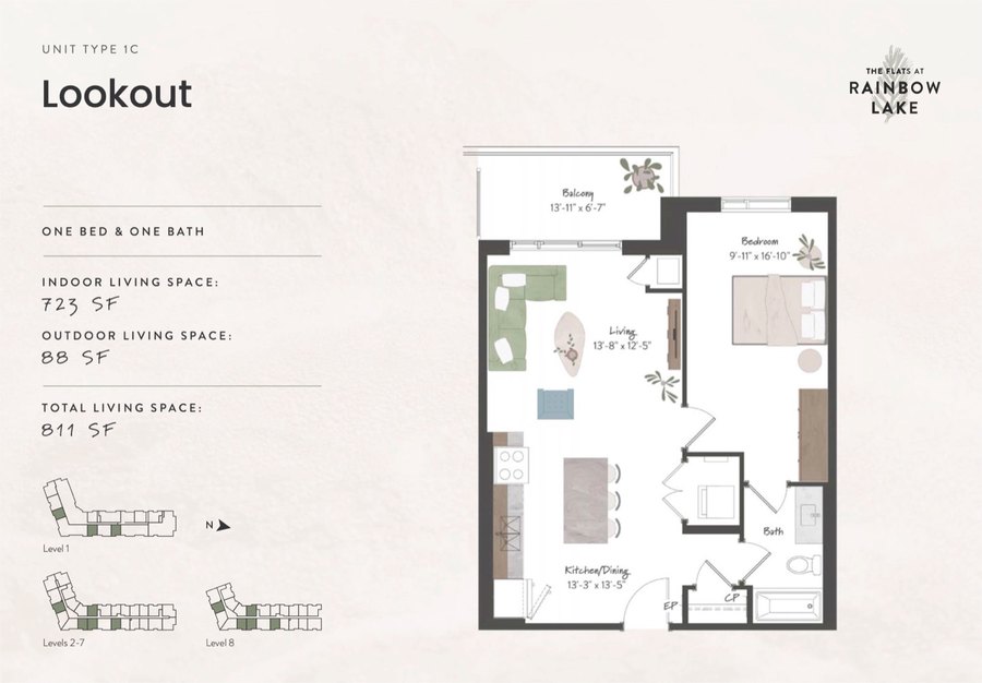 The Lookout new home model plan at the The Flats at Rainbow Lake by HIP Developments in Kitchener