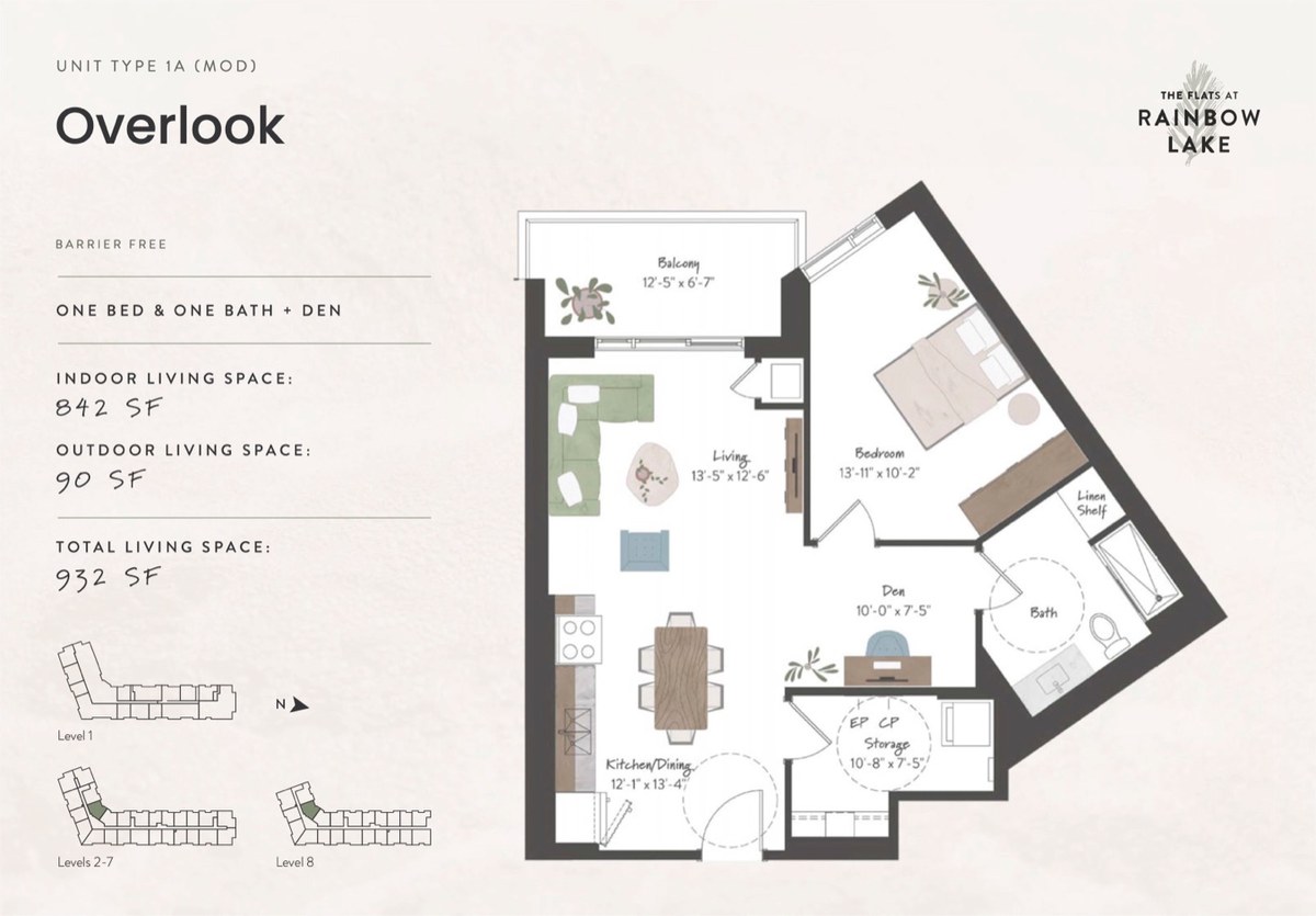 Overlook floor plan at The Flats at Rainbow Lake by HIP Developments in Kitchener, Ontario