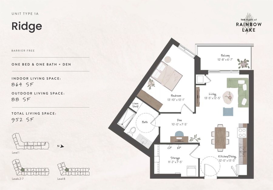 The Ridge new home model plan at the The Flats at Rainbow Lake by HIP Developments in Kitchener