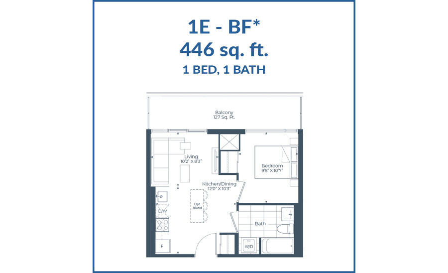 1E-BF floor plan at The Highmark by Highmark in Pickering, Ontario