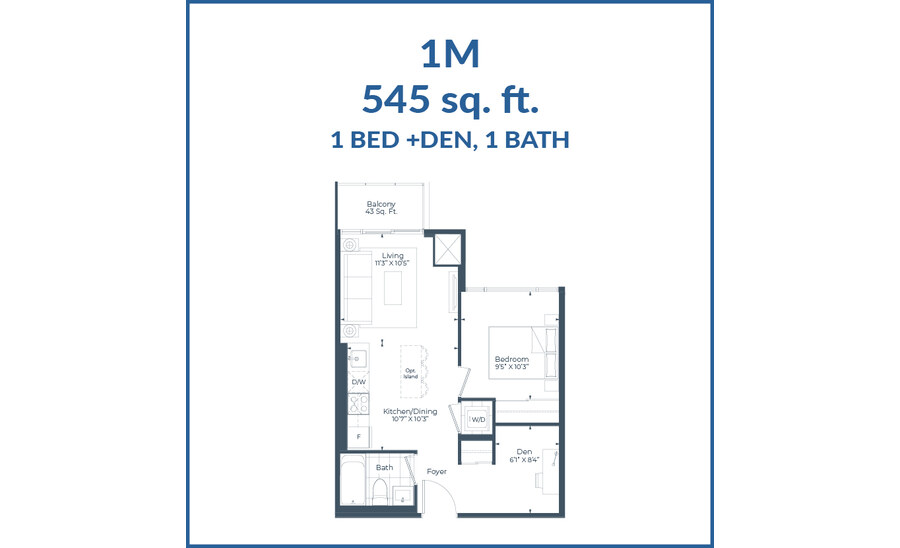 1M floor plan at The Highmark by Highmark in Pickering, Ontario