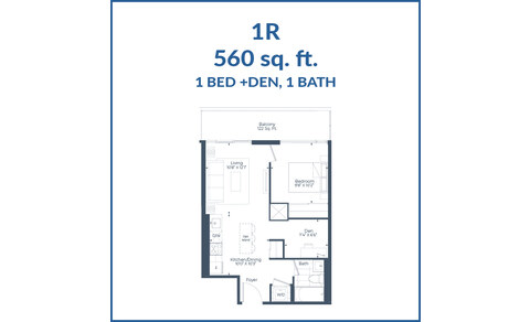 The 1R new home model plan at the The Highmark by Highmark in Pickering