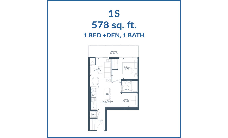 1S floor plan at The Highmark by Highmark in Pickering, Ontario