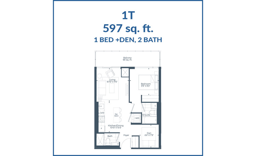 1T floor plan at The Highmark by Highmark in Pickering, Ontario