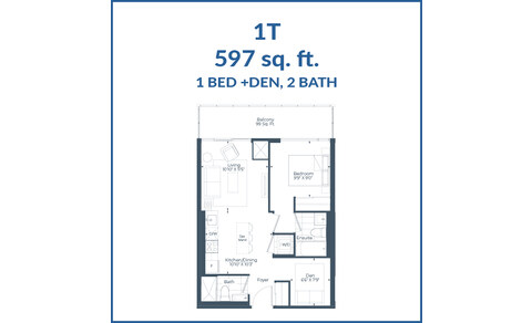 The 1T new home model plan at the The Highmark by Highmark in Pickering