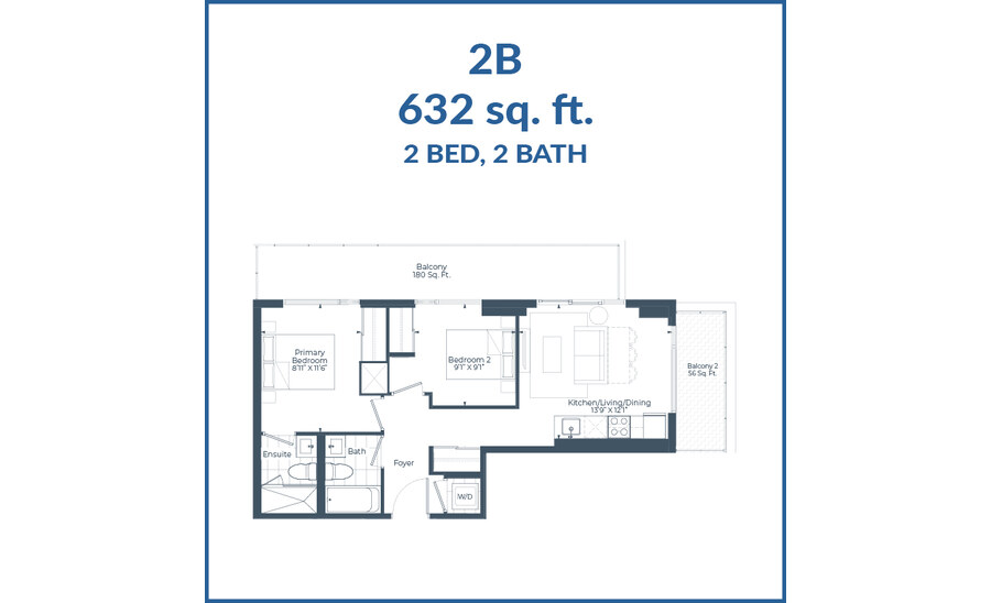 2B floor plan at The Highmark by Highmark in Pickering, Ontario