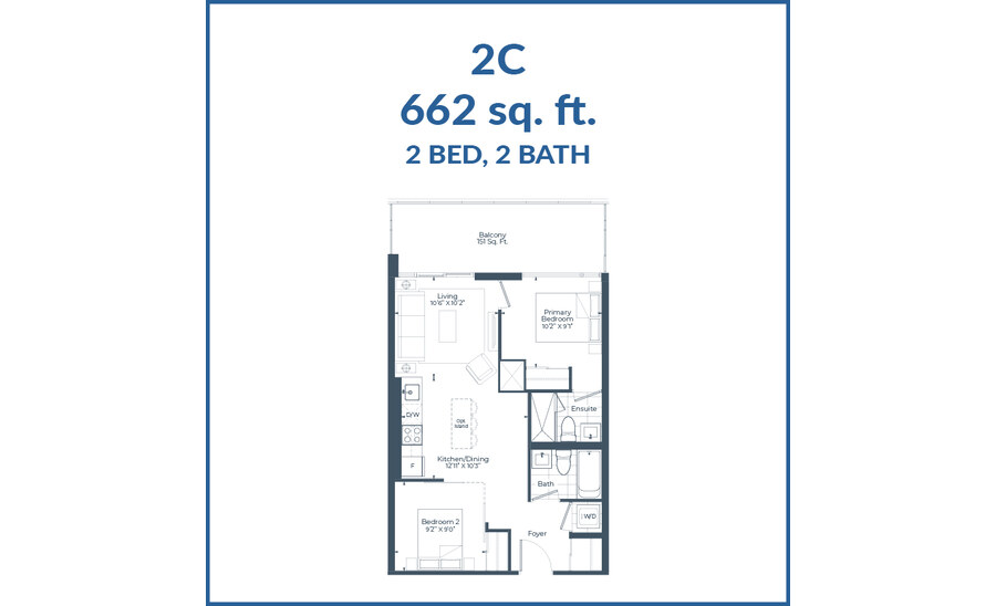 2C floor plan at The Highmark by Highmark in Pickering, Ontario