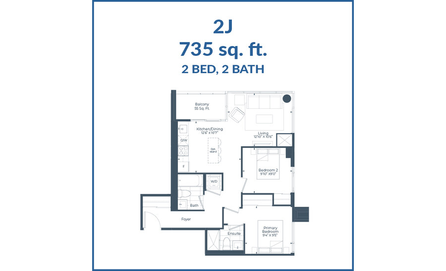 2J floor plan at The Highmark by Highmark in Pickering, Ontario