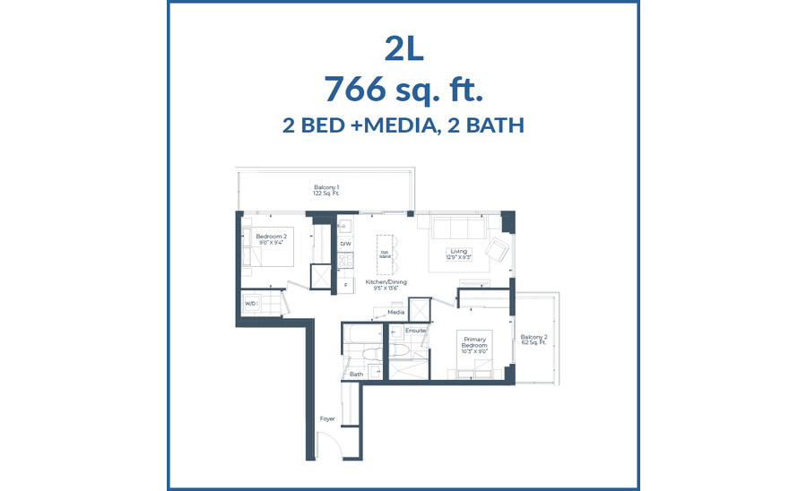 2L floor plan at The Highmark by Highmark in Pickering, Ontario