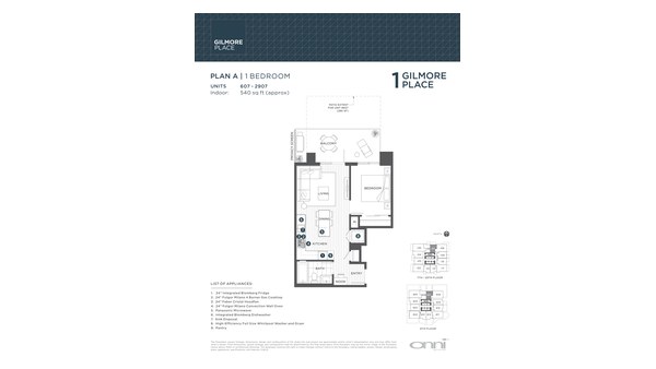The Tower 1 A new home model plan at the Gilmore Place by Onni Group in Burnaby
