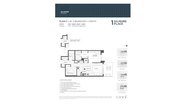 The Tower 1 C new home model plan at the Gilmore Place by Onni Group in Burnaby