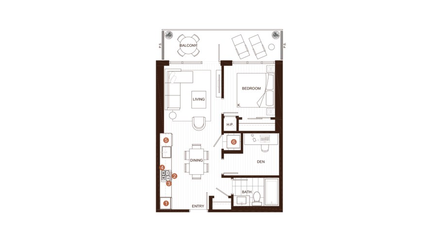 Plan A3 floor plan at Pine & Glen by Onni Group in Coquitlam, British Columbia