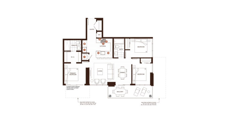 Plan D floor plan at Pine & Glen by Onni Group in Coquitlam, British Columbia
