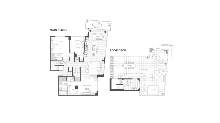 East Tower PH1 floor plan at The Grande at Suter Brook Village by Onni Group in Port Moody, British Columbia