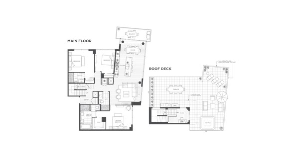 The East Tower PH1 new home model plan at the The Grande at Suter Brook Village by Onni Group in Port Moody