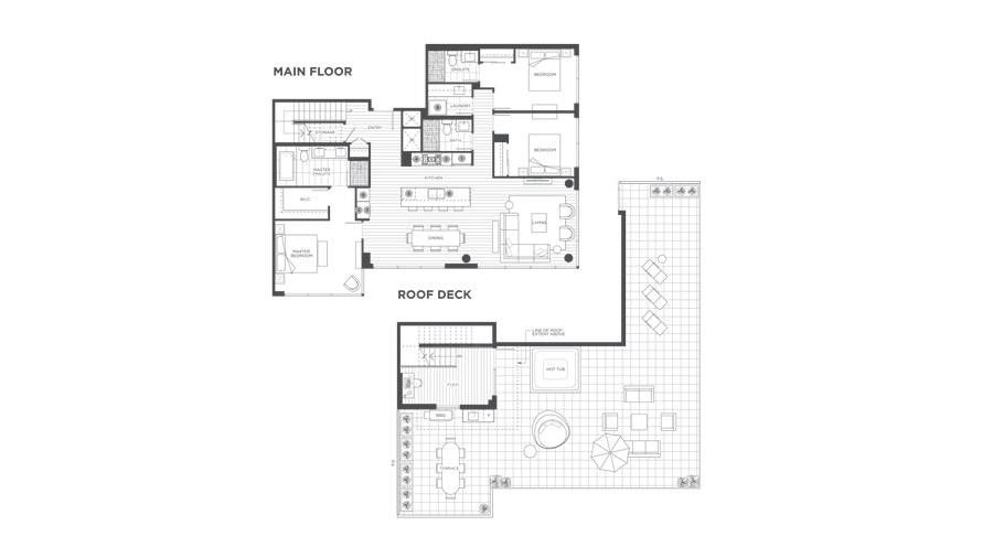 West Tower PH2 floor plan at The Grande at Suter Brook Village by Onni Group in Port Moody, British Columbia