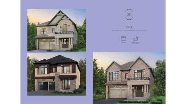 The 38-03 new home model plan at the SouthCal by Opus Homes in Caledon