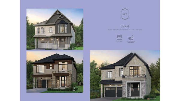 The 38-04 new home model plan at the SouthCal by Opus Homes in Caledon