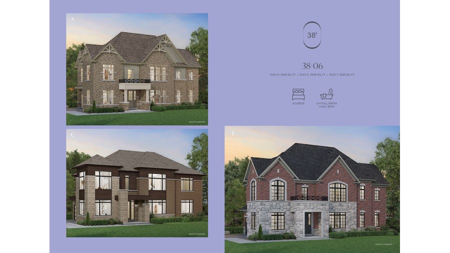 38-06 floor plan at SouthCal by Opus Homes in Caledon, Ontario