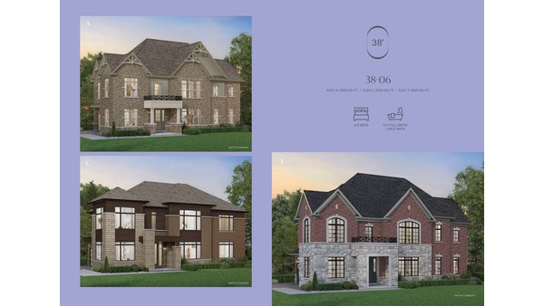 The 38-06 new home model plan at the SouthCal by Opus Homes in Caledon