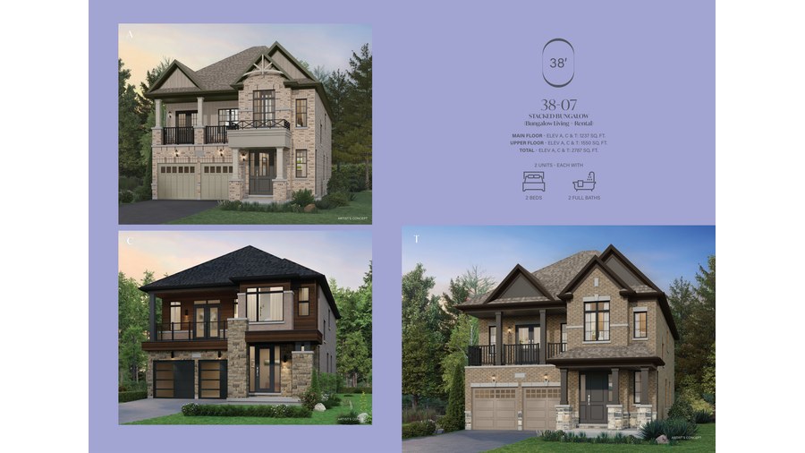 38-07 - Stacked Bungalow floor plan at SouthCal by Opus Homes in Caledon, Ontario