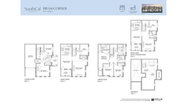 The BB-04 CORNER new home model plan at the SouthCal by Opus Homes in Caledon