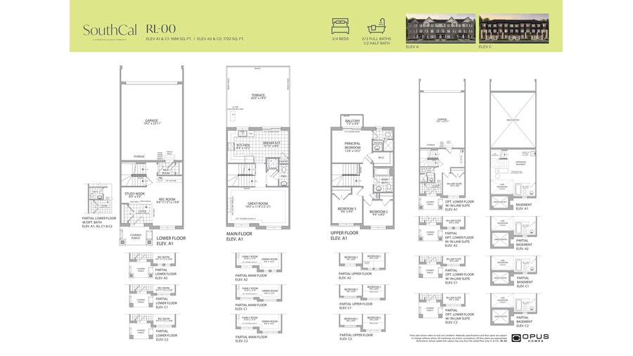 RL-00 floor plan at SouthCal by Opus Homes in Caledon, Ontario