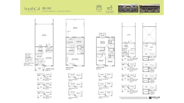 The RL-00 new home model plan at the SouthCal by Opus Homes in Caledon