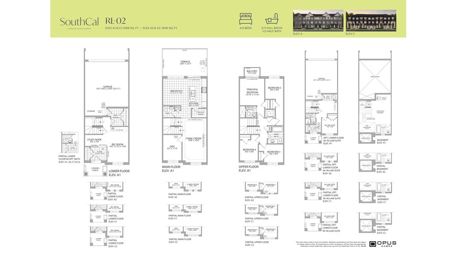 RL-02 floor plan at SouthCal by Opus Homes in Caledon, Ontario