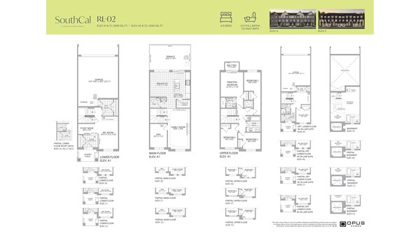 The RL-02 new home model plan at the SouthCal by Opus Homes in Caledon