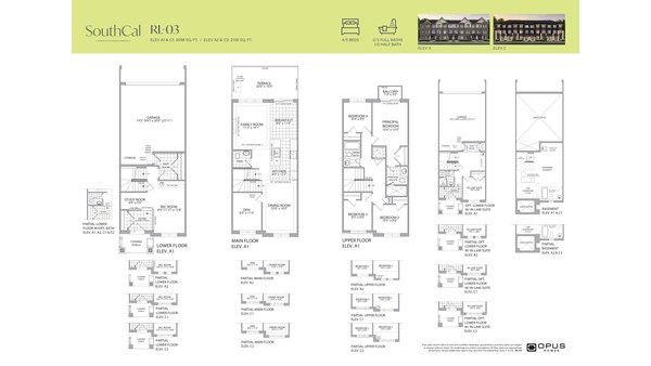 The RL-03 new home model plan at the SouthCal by Opus Homes in Caledon