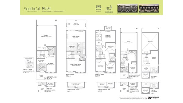The RL-04 new home model plan at the SouthCal by Opus Homes in Caledon