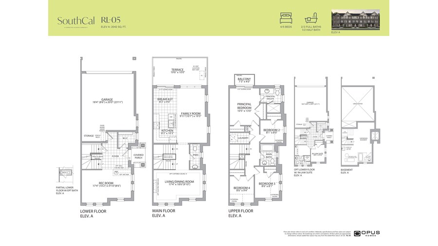 RL-05 floor plan at SouthCal by Opus Homes in Caledon, Ontario