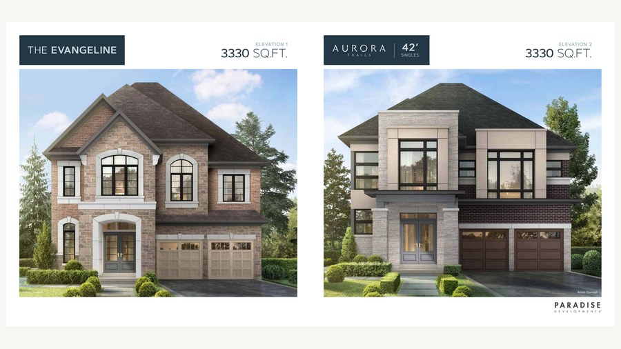 The Evangeline new home model plan at the Aurora Trails by Paradise Developments in Aurora