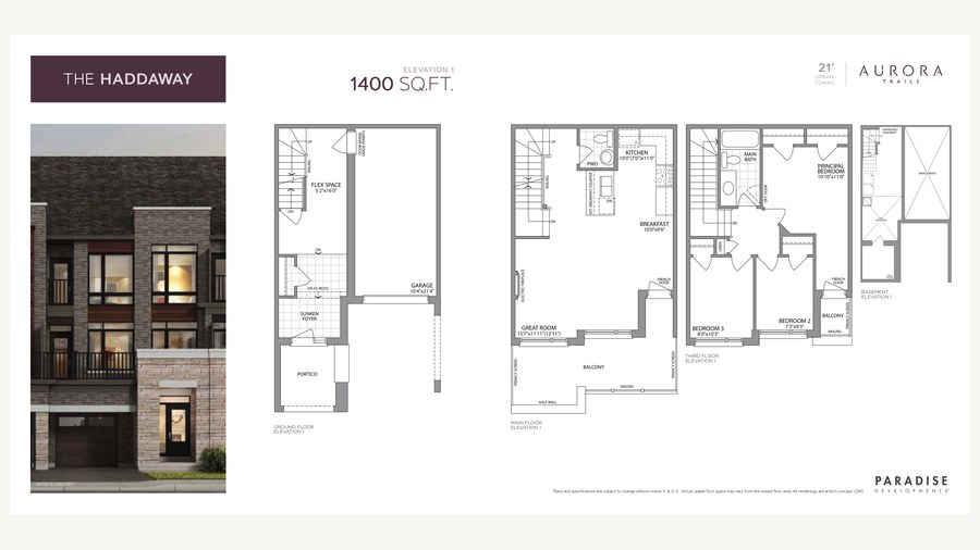 The Haddaway new home model plan at the Aurora Trails by Paradise Developments in Aurora