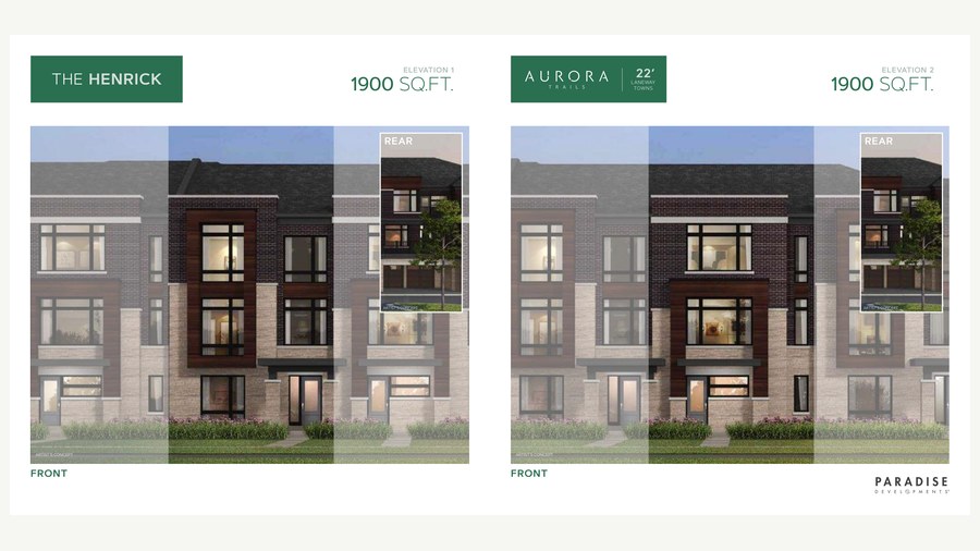 The Henrick new home model plan at the Aurora Trails by Paradise Developments in Aurora