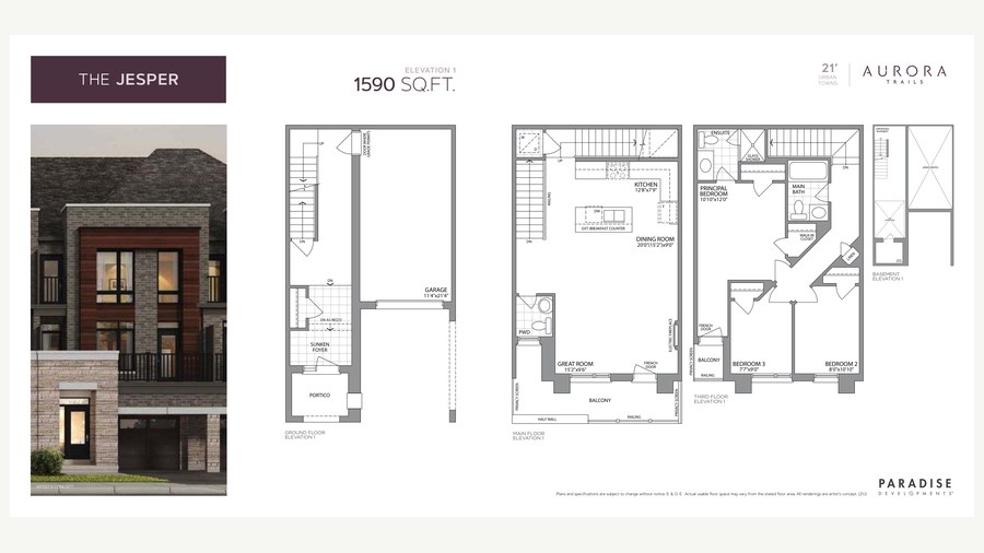 The Jesper new home model plan at the Aurora Trails by Paradise Developments in Aurora