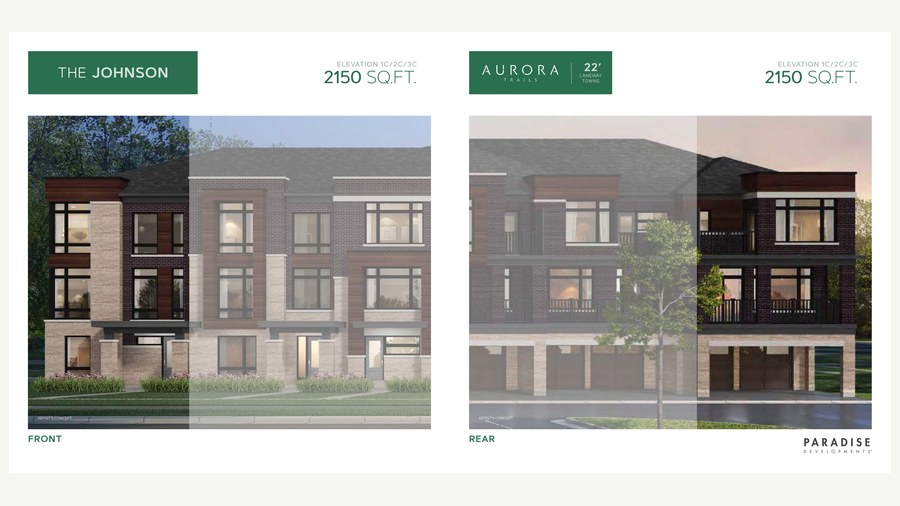 The Johnson new home model plan at the Aurora Trails by Paradise Developments in Aurora