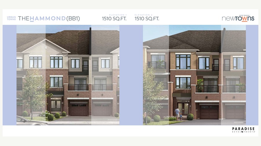 The Hammond new home model plan at the New Towns by Paradise Developments in Whitby
