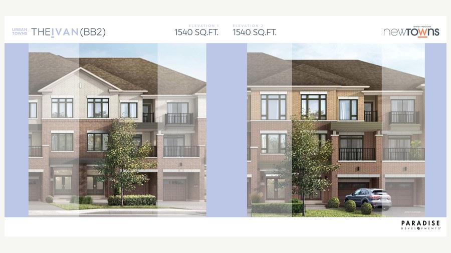 The Ivan new home model plan at the New Towns by Paradise Developments in Whitby