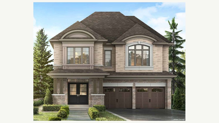 The Downsbury new home model plan at the Parkside Heights by Paradise Developments in Brampton