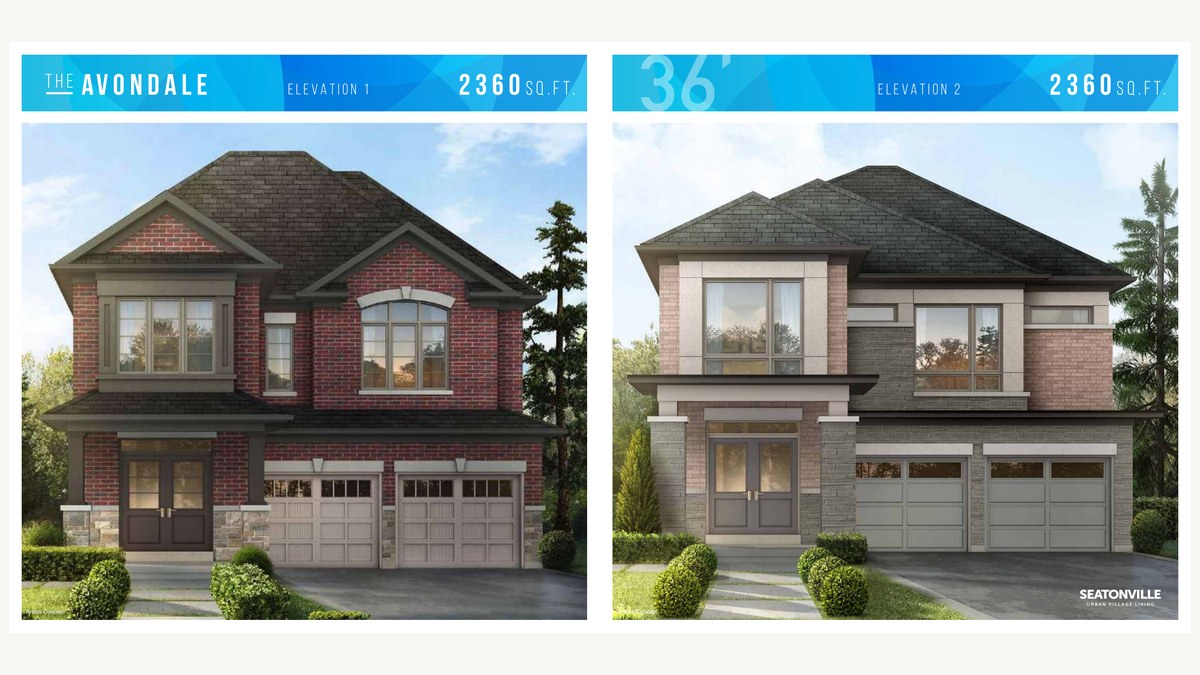Avondale floor plan at Seatonville by Paradise Developments in Pickering, Ontario