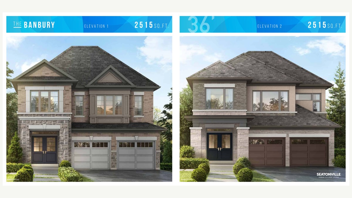 Banbury floor plan at Seatonville by Paradise Developments in Pickering, Ontario