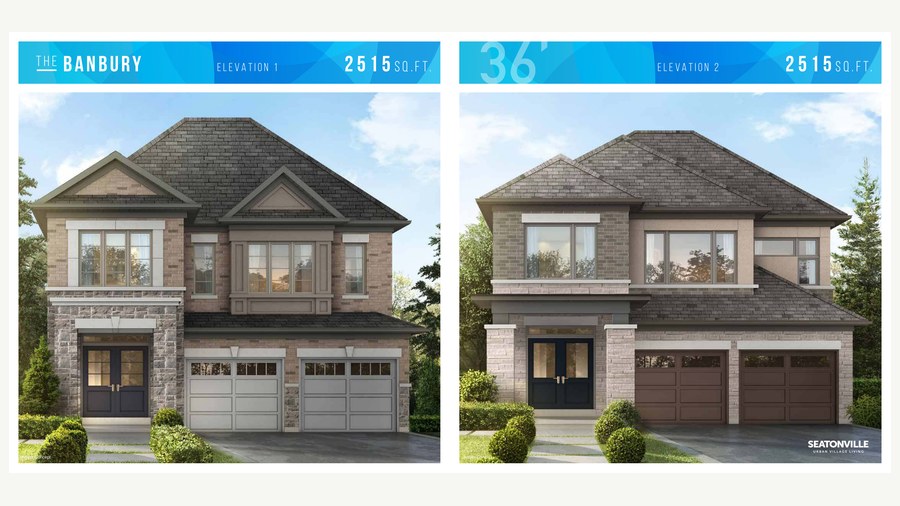 The Banbury new home model plan at the Seatonville by Paradise Developments in Pickering