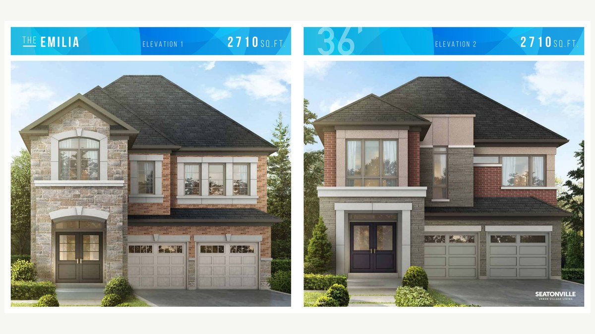 Emilia floor plan at Seatonville by Paradise Developments in Pickering, Ontario