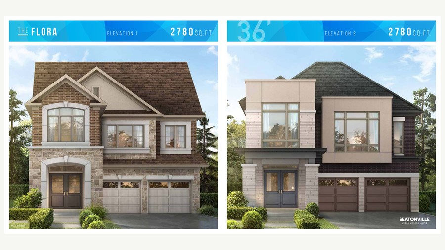 The Flora new home model plan at the Seatonville by Paradise Developments in Pickering