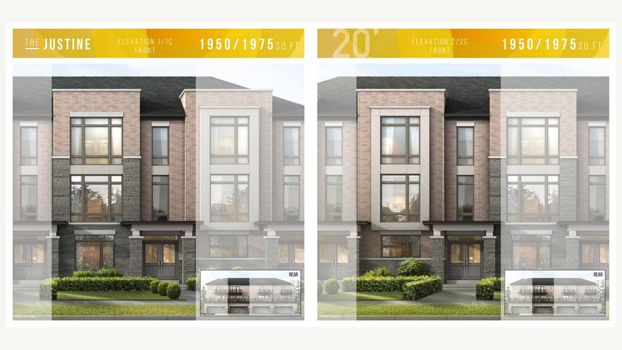 The Justine new home model plan at the Seatonville by Paradise Developments in Pickering